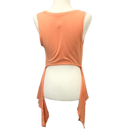 Fabletics Peach Scoop Neck Tie Back Tank Top  Medium - Picture 3 of 7